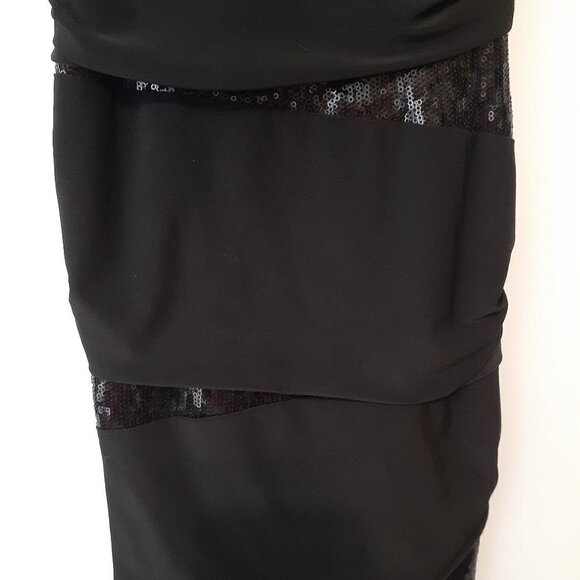 FOREVER 21 Black Formal Ruched Bodycon Strap Short Dress; Size M - Picture 3 of 8